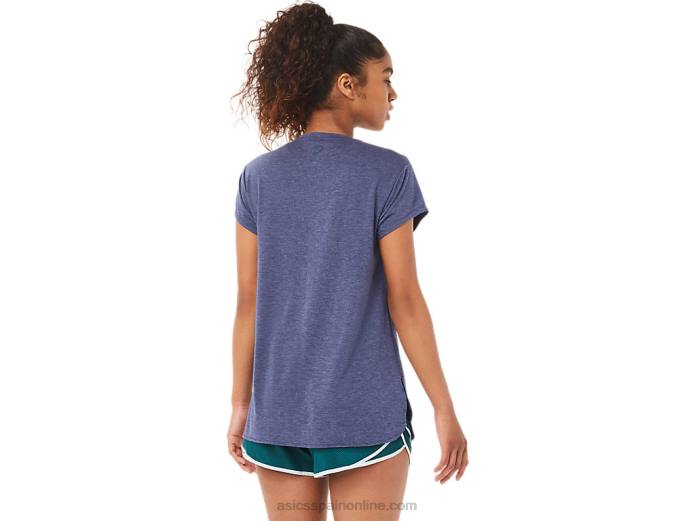 top de mujer con cuello en v jaspeado Asics 4L683921 brezo chaquetón