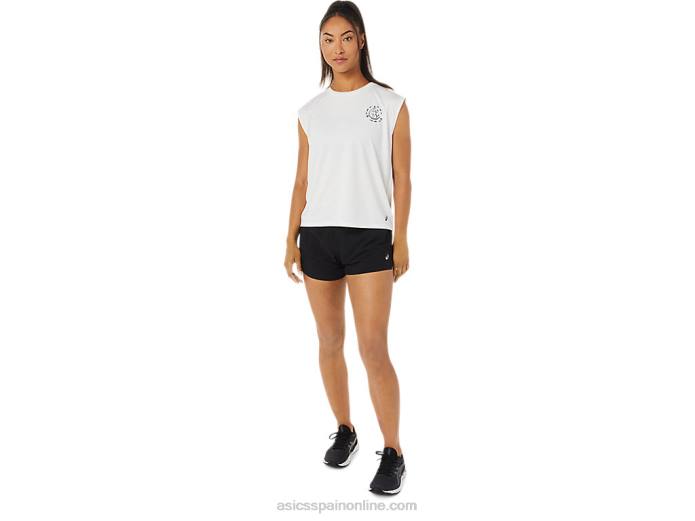 top deportivo de mujer ocean waste Asics 4L683483 blanco natural