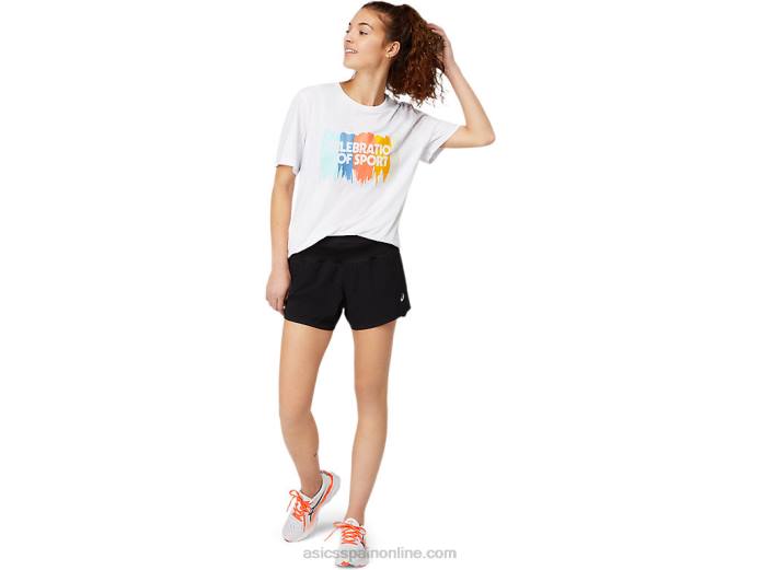 top gráfico de manga corta Asics 4L681756 blanco brillante