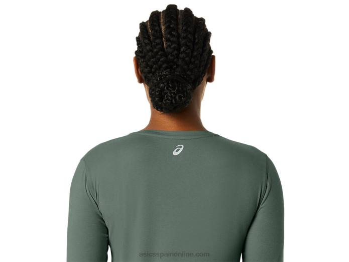 top jaspeado de manga larga para mujer Asics 4L682176 hiedra brezo