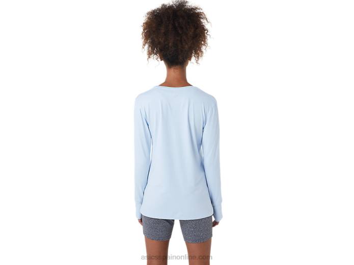 top jaspeado de manga larga para mujer Asics 4L682723 cielo suave brezo
