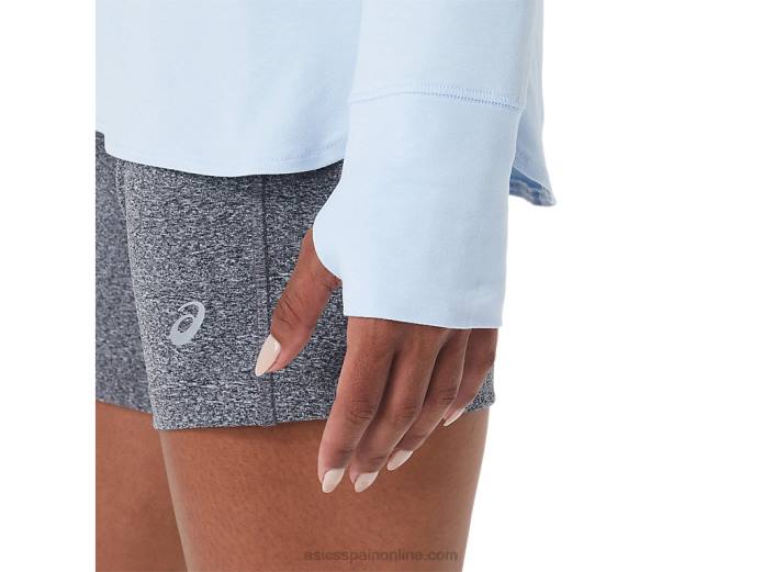 top jaspeado de manga larga para mujer Asics 4L682723 cielo suave brezo
