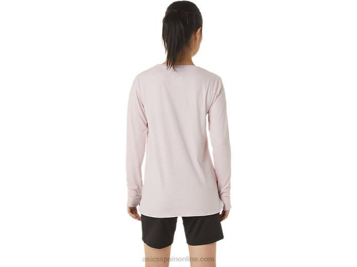 top jaspeado de manga larga para mujer Asics 4L683273 apenas rosa brezo