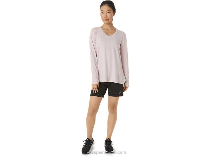top jaspeado de manga larga para mujer Asics 4L683273 apenas rosa brezo