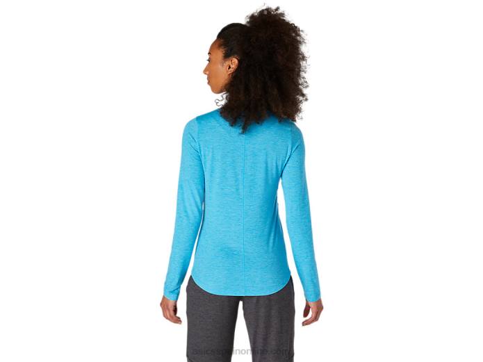 top jaspeado de manga larga para mujer Asics 4L684117 agua digital