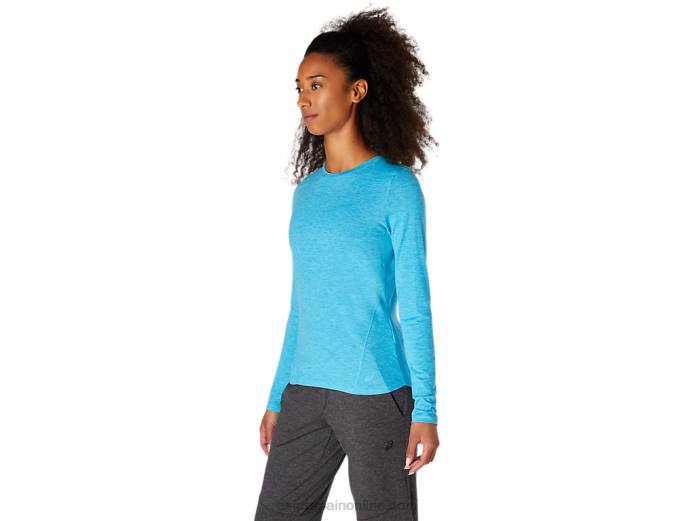 top jaspeado de manga larga para mujer Asics 4L684117 agua digital