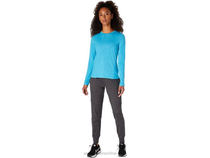 top jaspeado de manga larga para mujer Asics 4L684117 agua digital