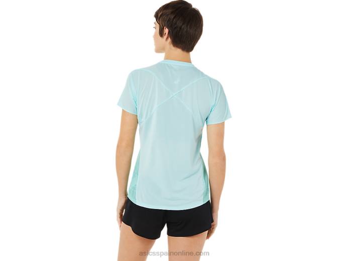 top ligero de manga corta para mujer Asics 4L683263 azul claro