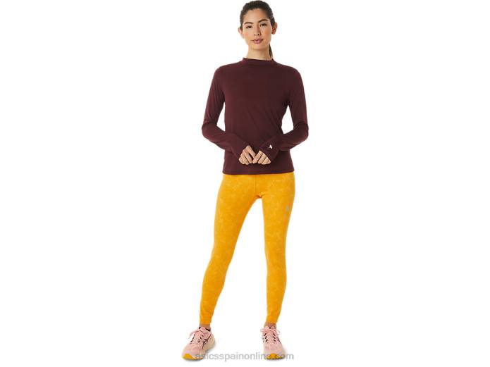 top runkoyo de manga larga con cuello simulado para mujer Asics 4L682754 marte profundo