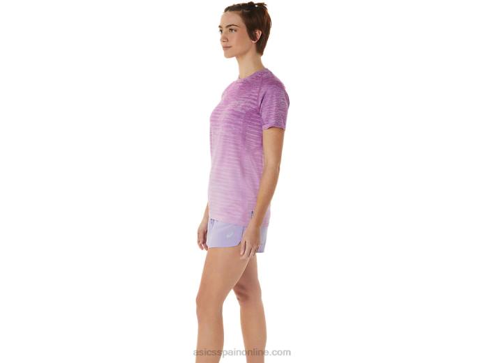 top sin costuras de manga corta para mujer Asics 4L682961 resplandor orquídea/lavanda