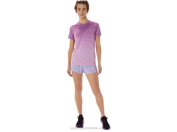 top sin costuras de manga corta para mujer Asics 4L682961 resplandor orquídea/lavanda