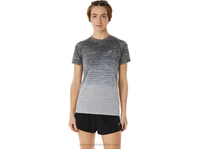 top sin costuras de manga corta para mujer Asics 4L683006 gris portador/gris glaciar