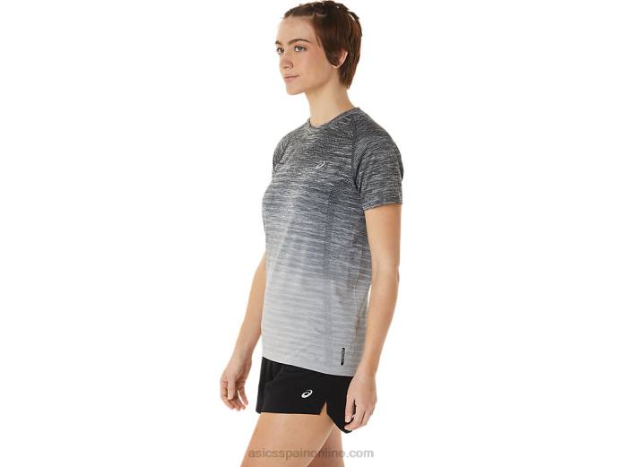 top sin costuras de manga corta para mujer Asics 4L683006 gris portador/gris glaciar