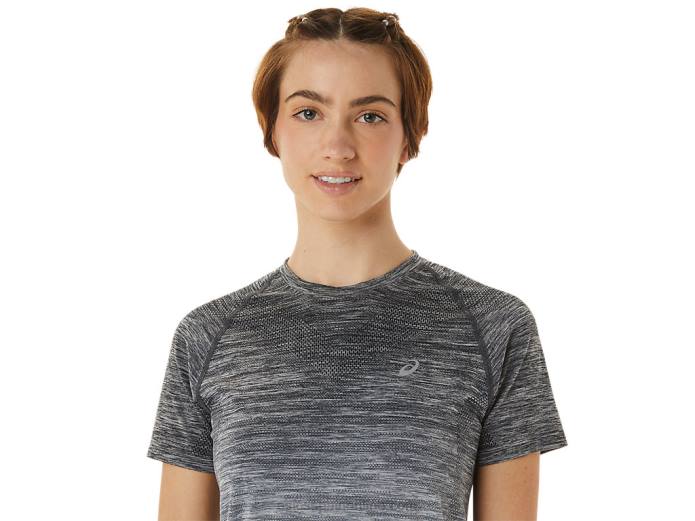 top sin costuras de manga corta para mujer Asics 4L683006 gris portador/gris glaciar