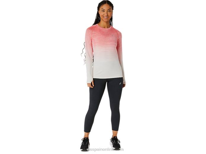 top sin costuras de manga larga para mujer Asics 4L682210 crema/papaya