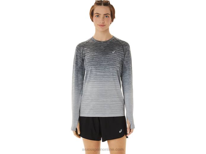 top sin costuras de manga larga para mujer Asics 4L682988 gris portador/gris glaciar