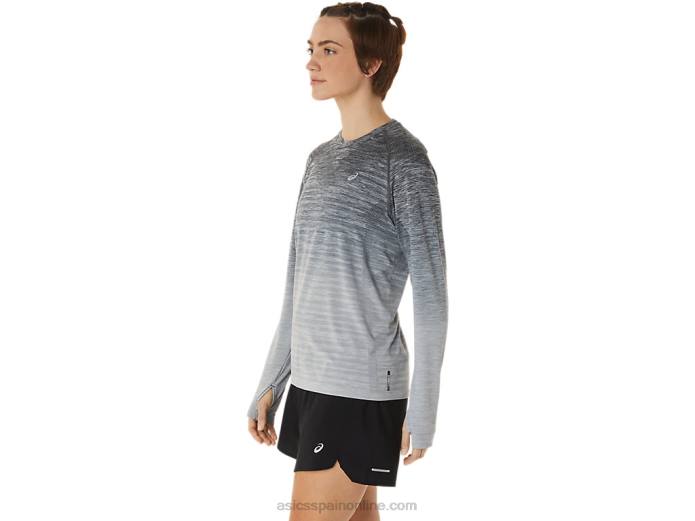 top sin costuras de manga larga para mujer Asics 4L682988 gris portador/gris glaciar