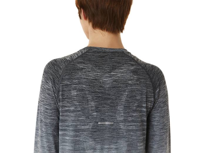 top sin costuras de manga larga para mujer Asics 4L682988 gris portador/gris glaciar