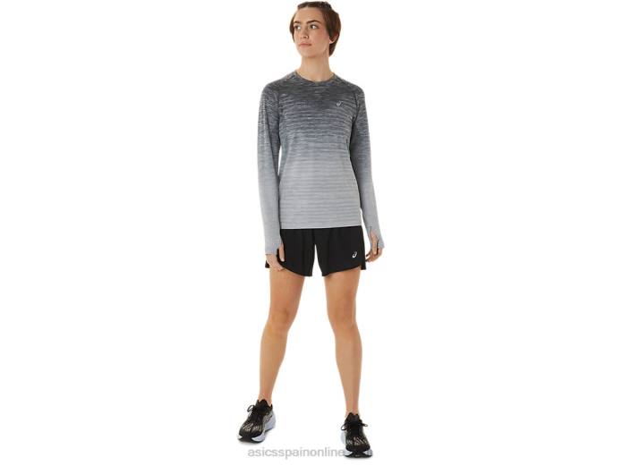 top sin costuras de manga larga para mujer Asics 4L682988 gris portador/gris glaciar