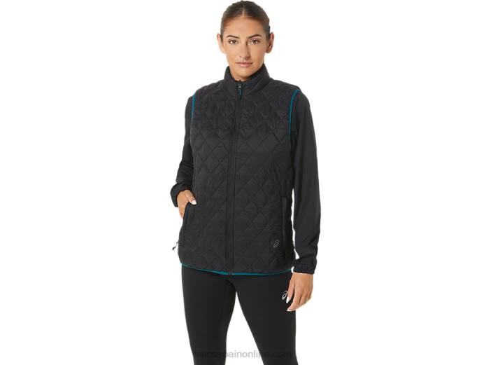 chaleco con aislamiento inverso para mujer Asics 4L682750 rendimiento negro/pino aterciopelado