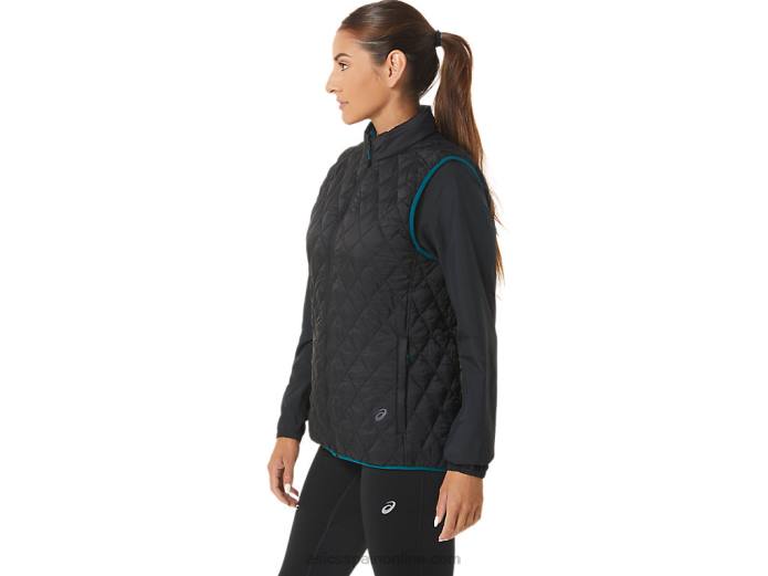 chaleco con aislamiento inverso para mujer Asics 4L682750 rendimiento negro/pino aterciopelado