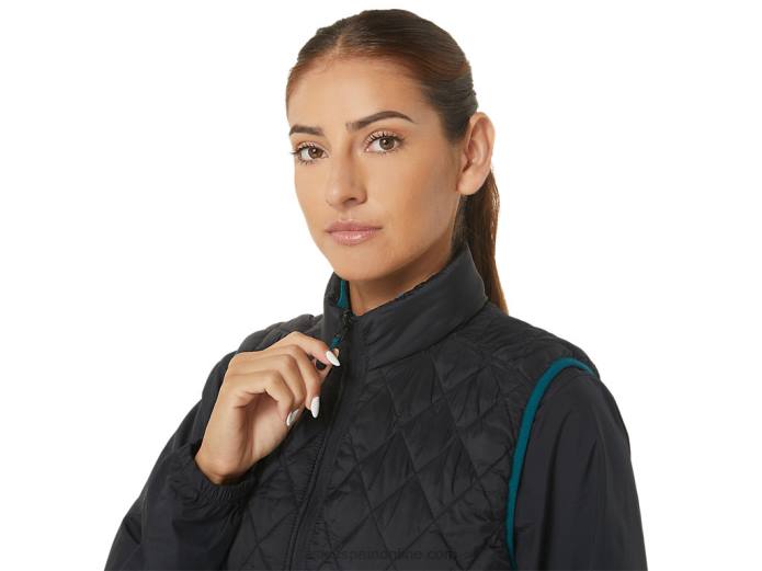 chaleco con aislamiento inverso para mujer Asics 4L682750 rendimiento negro/pino aterciopelado