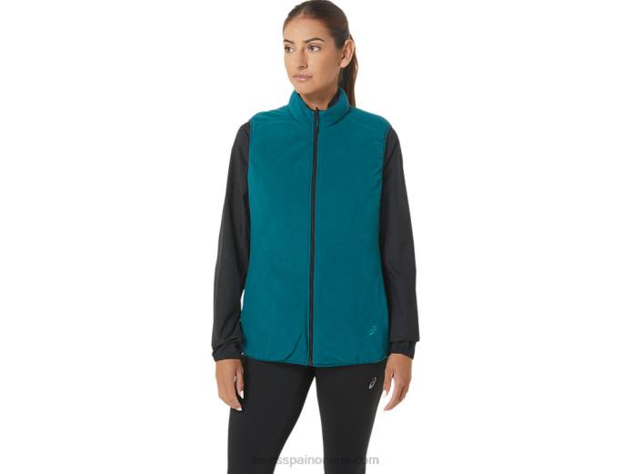 chaleco con aislamiento inverso para mujer Asics 4L682750 rendimiento negro/pino aterciopelado