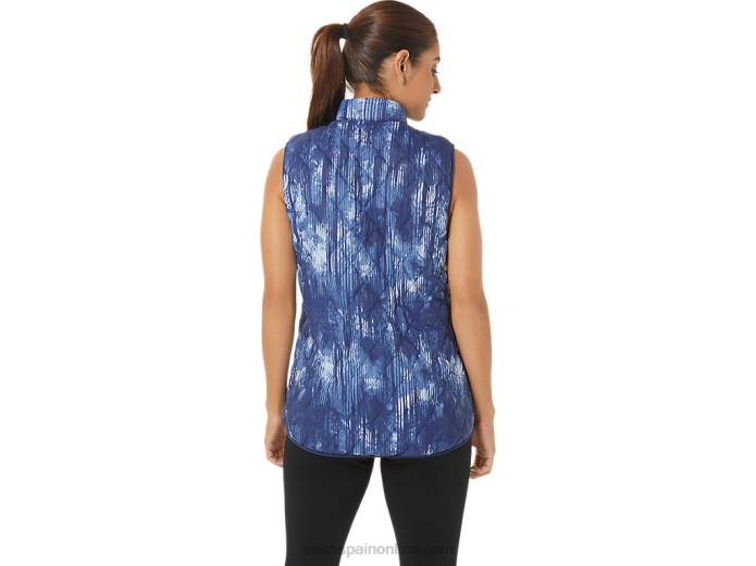 chaleco con aislamiento inverso para mujer Asics 4L682758 grand shark tie die/cielo suave