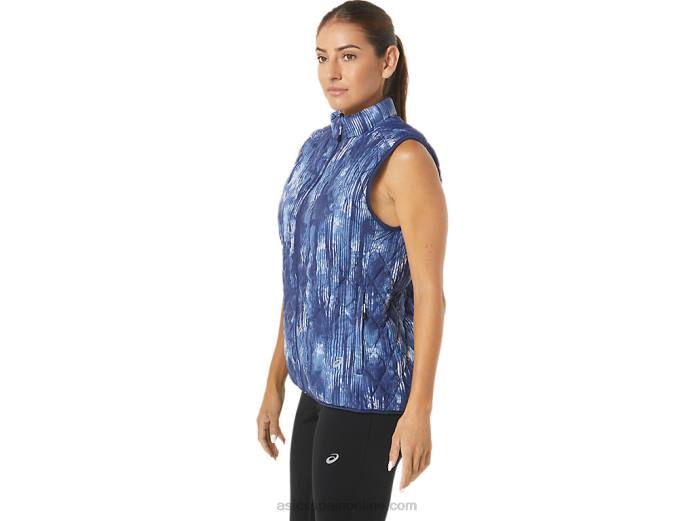 chaleco con aislamiento inverso para mujer Asics 4L682758 grand shark tie die/cielo suave