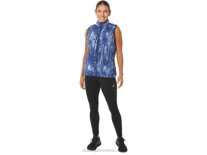 chaleco con aislamiento inverso para mujer Asics 4L682758 grand shark tie die/cielo suave