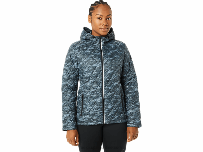 chaqueta con aislamiento de alto rendimiento para mujer Asics 4L683698 estampado de metrópolis/luces brillantes