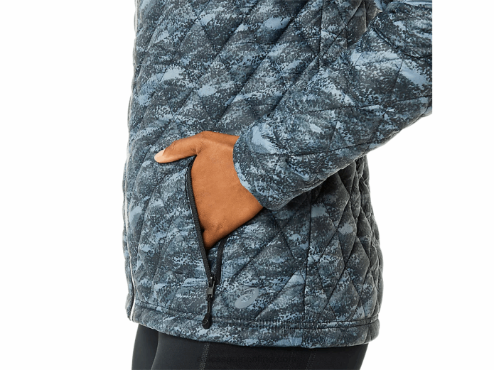 chaqueta con aislamiento de alto rendimiento para mujer Asics 4L683698 estampado de metrópolis/luces brillantes