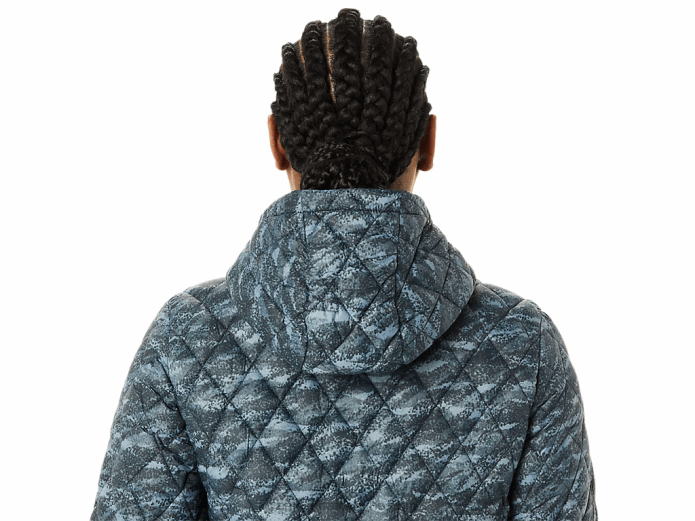 chaqueta con aislamiento de alto rendimiento para mujer Asics 4L683698 estampado de metrópolis/luces brillantes
