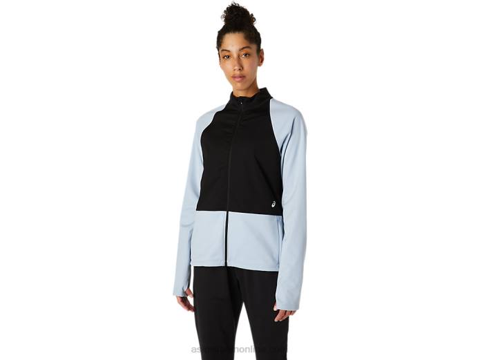 chaqueta con cremallera completa thermostorm para mujer Asics 4L683638 neblina/negro rendimiento