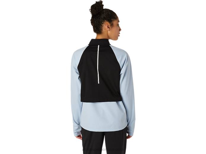 chaqueta con cremallera completa thermostorm para mujer Asics 4L683638 neblina/negro rendimiento