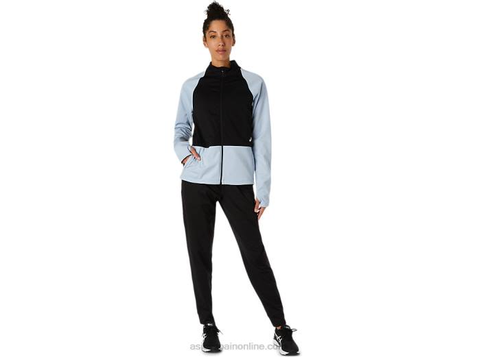 chaqueta con cremallera completa thermostorm para mujer Asics 4L683638 neblina/negro rendimiento