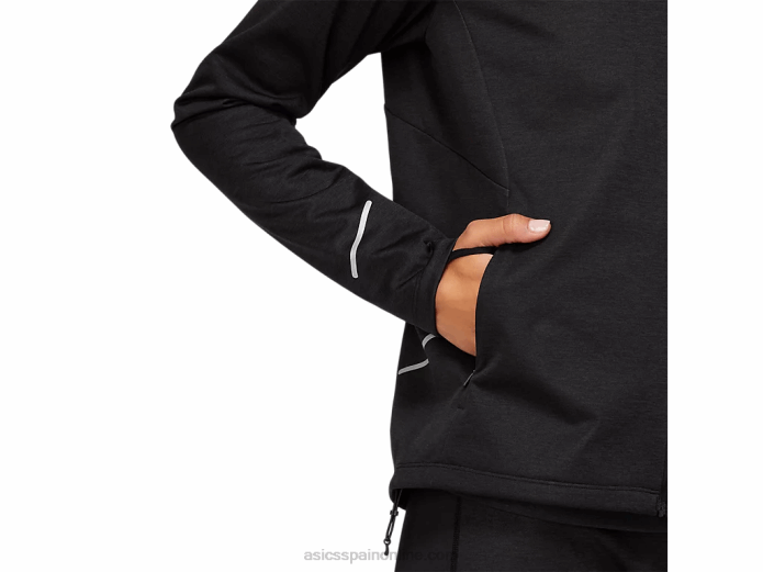 chaqueta de invierno de mujer lite-show Asics 4L683646 rendimiento negro brezo