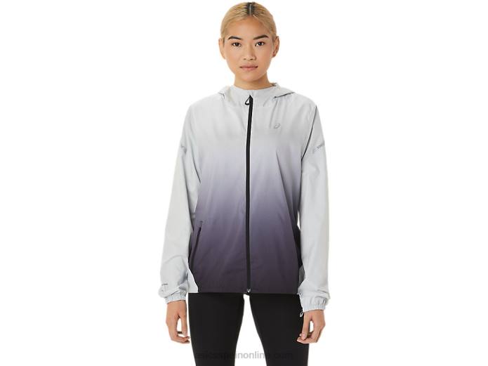 chaqueta de mujer lite-show Asics 4L682785 gris glaciar/negro rendimiento
