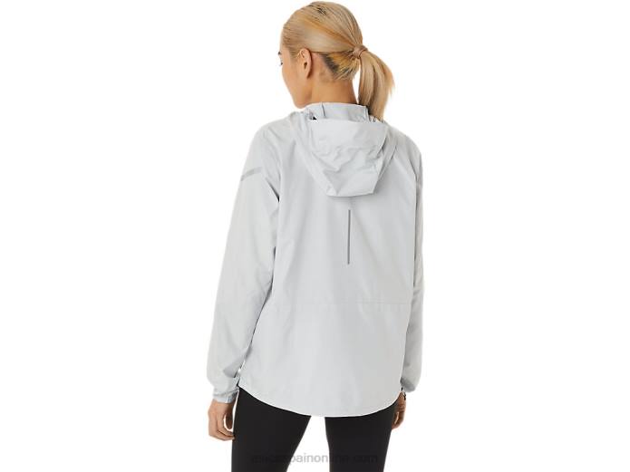 chaqueta de mujer lite-show Asics 4L682785 gris glaciar/negro rendimiento