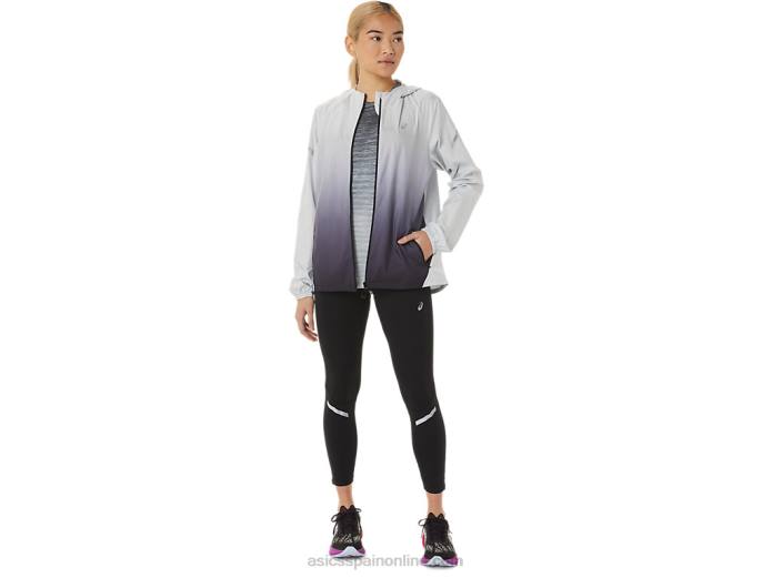 chaqueta de mujer lite-show Asics 4L682785 gris glaciar/negro rendimiento