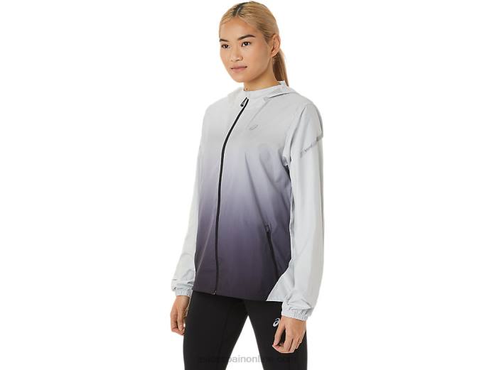 chaqueta de mujer lite-show Asics 4L682785 gris glaciar/negro rendimiento