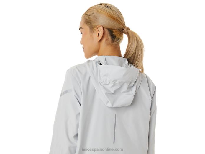 chaqueta de mujer lite-show Asics 4L682785 gris glaciar/negro rendimiento