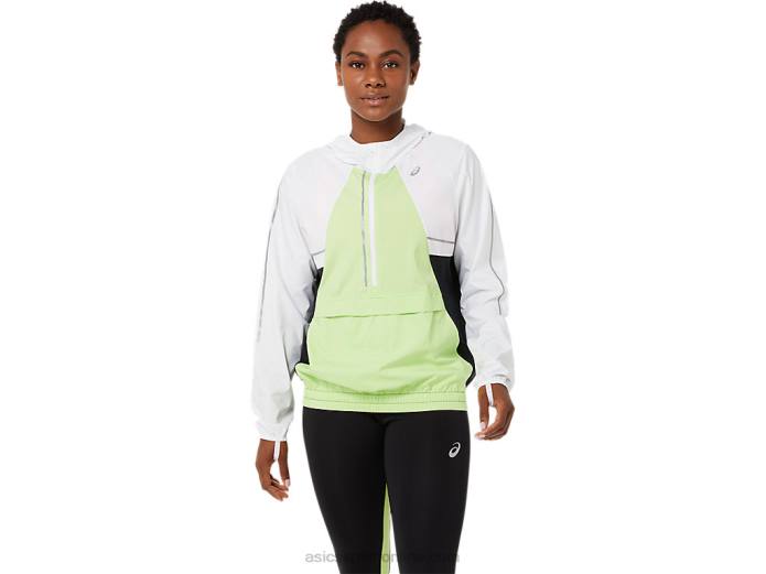 chaqueta de mujer lite-show Asics 4L683270 blanco brillante/verde lima
