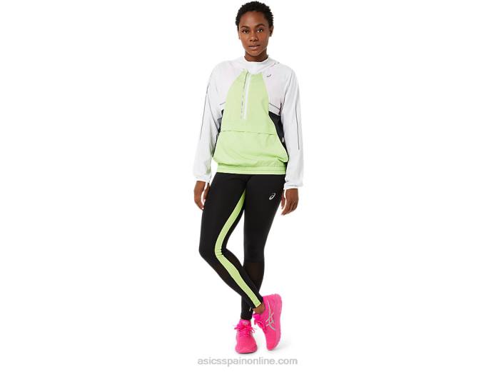 chaqueta de mujer lite-show Asics 4L683270 blanco brillante/verde lima