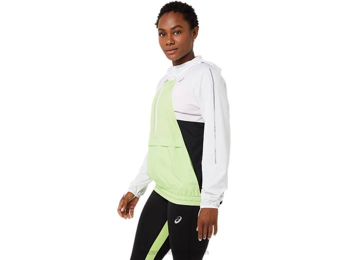 chaqueta de mujer lite-show Asics 4L683270 blanco brillante/verde lima