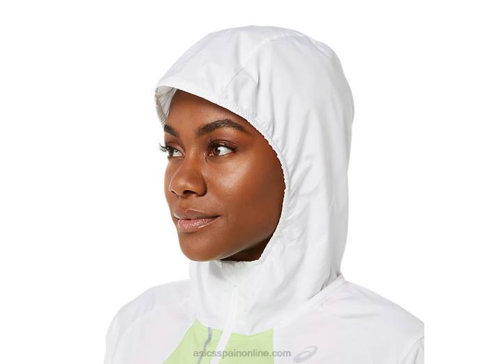 chaqueta de mujer lite-show Asics 4L683270 blanco brillante/verde lima