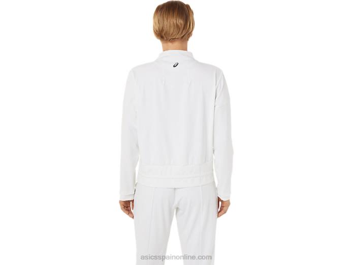 chaqueta de tenis de mujer Asics 4L683286 blanco brillante/negro