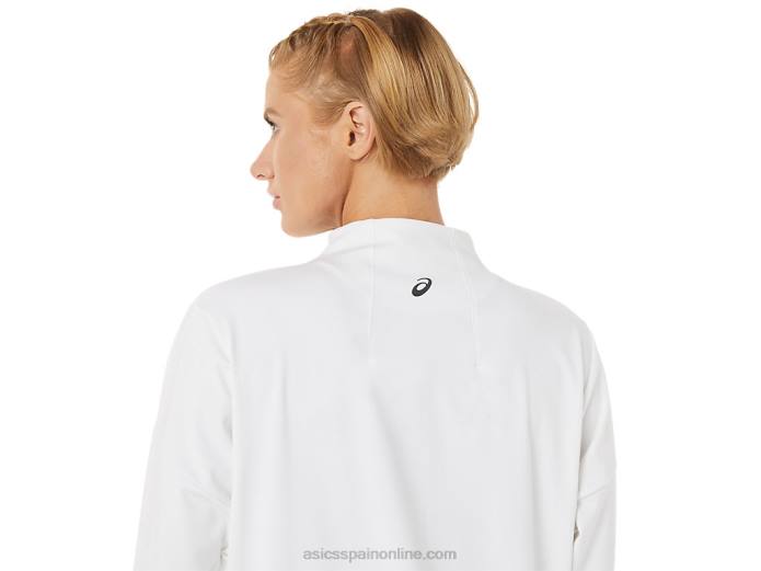 chaqueta de tenis de mujer Asics 4L683286 blanco brillante/negro