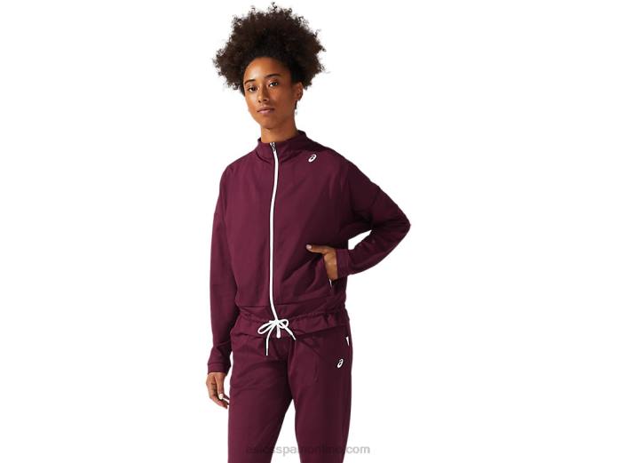 chaqueta de tenis de mujer Asics 4L683815 Marte profundo/blanco brillante