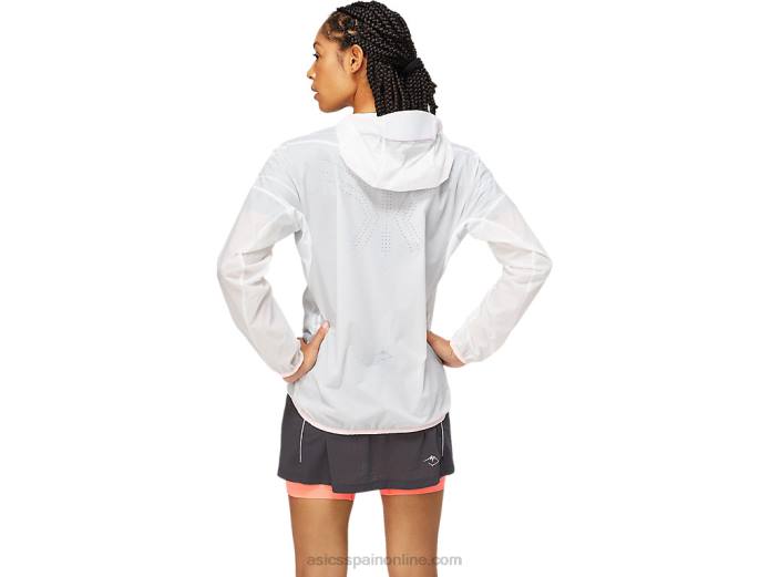 chaqueta fuji trail mujer Asics 4L683826 blanco brillante/coral ardiente